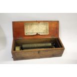 19THC MUSICAL BOX - DUCOMMUN GIROD an early musical box with a 4 air movement, with three brass