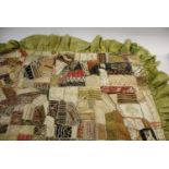 PATCHWORK QUILT TOP an early 20thc crazy patchwork quilt dated 1904, also with a pair of tie