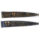 TWO ANTIQUE OARS - ST JOHN'S COLLEGE, OXFORD 2 full length inscribed oars, both for St John's