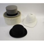 BOXED TOP HAT a size 7 grey Top Hat, in a vintage cardboard box with retail label for Swallows