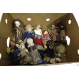 ANTIQUE DOLLS & CLOCKWORK TOYS a mixed lot including a small bisque head doll by Ernst Heubach,