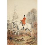 BASIL NIGHTINGALE `MAKING A RUN FOR IT` Signed and dated 1884, watercolour with pen and ink 32 x