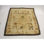 RARE SPOT SAMPLER probably 17th or 18thc, the spot sampler embroidered onto linen including