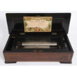 19THC MUSICAL BOX - HARP, PICCOLO & ZITHER a musical box with a 6 air movement, and start/stop and