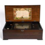 LARGE SWISS VICTORIAN MUSIC BOX - 20 AIRS a large musical box with a 7 1/2 inch cylinder, with