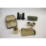 19THC FRENCH MONOCULAR & OPERA GLASSES including a 19thc ivory and brass monocular, marked Soleil