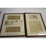 FRAMED POSTAL HISTORY 2 frames with 5 Air Mail covers, including Nov 1931 from Wellington to