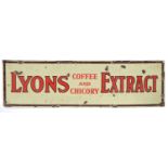 LYON'S EXTRACT ENAMEL SIGN a large enamel sign for Lyon's Coffee and Chicory Extract, 152cms by