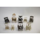 DOLLS HOUSE FURNITURE - FEATHER an unusual collection of 19thc feather furniture, nine various