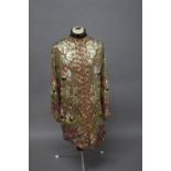 JAPANESE SILK EMBROIDERED COAT probably early 20thc, a silk lined gold lame coat with an all over