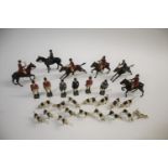 BRITAINS HUNTING SET including 6 figures on horseback, 6 standing figures with riding crops, and