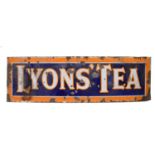 LYON'S TEA ENAMEL SIGN a large enamel sign for Lyon's Tea, some damages. 150cms by 46cms