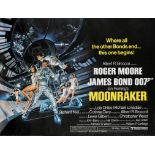 JAMES BOND POSTER - MOONRAKER a 1979 poster for Moonraker with artwork by Daniel Goozee, starring