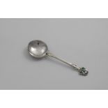 AN EDWARDIAN ART NOUVEAU SPOON with a heart-shaped bowl and openwork junction of the stem and bowl