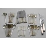 A LATE 20TH CENTURY NORTH AMERICAN PART-SERVICE OF FLATWARE & CUTLERY Hampton pattern, to