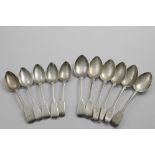 A SET OF SIX EARLY 20TH CENTURY MALTESE FIDDLE PATTERN TABLE SPOONS 1936, a set of four dessert