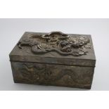 A LATE 19TH / EARLY 20TH CENTURY JAPANESE (MEIJI PERIOD) LARGE RECTANGULAR BOX decorated around