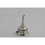 A VICTORIAN WINE FUNNEL with a melon-fluted bowl and a shell tang, by either William Horton or