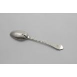 A QUEEN ANNE WAVY-END DESSERT SPOON with a plain moulded rattail and the initial "W" on the back