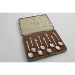 A CORONATION (1937) COMMEMORATIVE CASED SET OF EIGHT TEA SPOONS representing the "Monarchs of the