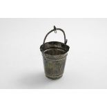 A LATE 18TH / EARLY 19TH CENTURY ITALIAN HOLY-WATER PAIL with a swing handle, chased fluting and