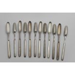 A RARE SET OF TWELVE GREAT WAR PERIOD MARROW SCOOPS by the Goldsmiths & Silversmiths Co.Ltd., London