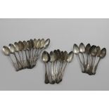 SCOTTISH KING'S PATTERN TEA SPOONS (SINGLE STRUCK WITH SHOULDERS) TO INCLUDE:- A set of twelve, with