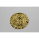 JOHN CHURCHILL, DUKE OF MARLBOROUGH (1650-1722) a uniface circular giltmetal roundel, perhaps a