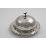 A LATE VICTORIAN ELECTROPLATED ARTS & CRAFTS MUFFIN DISH AND COVER the detachable flower finial
