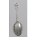 CHANNEL ISLES:- An 18th century trefid spoon with a ribbed rattail and the initials "ABD" on the