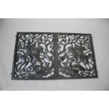 PAIR OF ARTS & CRAFTS WROUGHT IRON DOORS an interesting pair of wrought iron doors, pierced with a