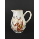 CHINESE EXPORT EUROPEAN SUBJECT SPARROW BEAK JUG Qianlong, painted with scantilly clad figures,