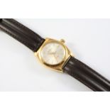 A GENTLEMAN'S 18CT GOLD BUBBLE BACK AUTOMATIC OYSTER WRISTWATCH BY ROLEX the signed circular dial