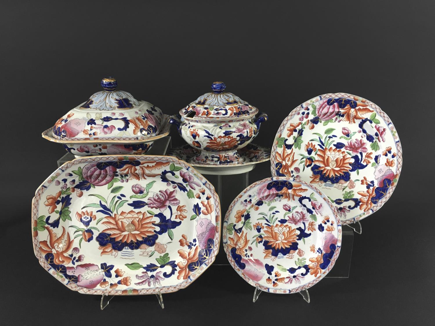 WARRANTED IRONSTONE PART SERVICE early 19th century, possibly Hicks and Meigh, the chinoiserie - Image 2 of 2