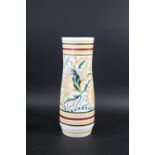 LARGE POOLE POTTERY CHARGER & VASE a large charger painted with an Art Deco style floral design
