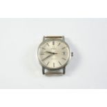 A GENTLEMAN'S STAINLESS STEEL AUTOMATIC WRISTWATCH BY OMEGA the signed circular dial with baton