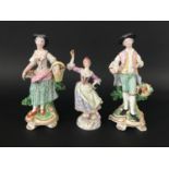 MEISSEN FIGURE OF A DANCING LADY late 19th or early 20th century, she standing with her right arm