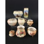 COLLECTION OF ROYAL WORCESTER AND LOCKE & CO to include a pheasant painted vase and bowl,