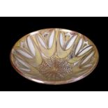 ALAN CAIGER-SMITH - LARGE LUSTRE BOWL a large flared bowl with a gold and red lustre decorated
