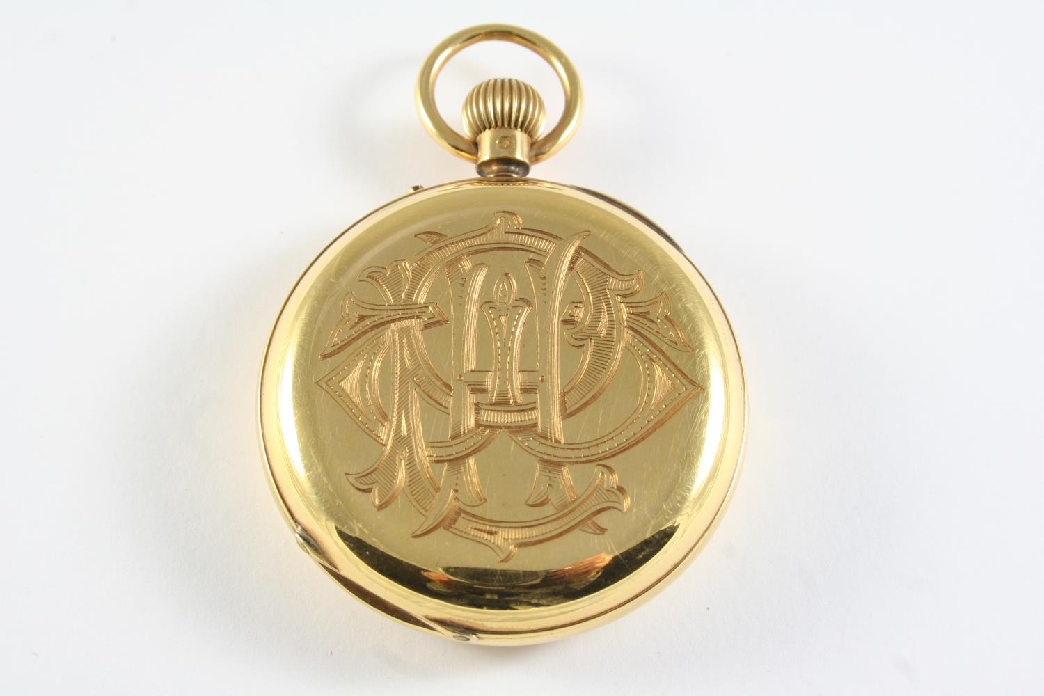 AN 18CT GOLD OPEN FACED POCKET WATCH the white enamel dial signed Wales & McCulloch, London 3140, - Image 4 of 4