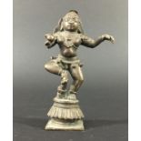 SOUTH EAST ASIAN BRONZE FIGURE possibly Shiva, 18th or 19th century, modelled standing on one leg