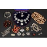 GEORG JENSEN SILVER BROOCH - BERNARD LEACH INTEREST a collection of jewellery including a small