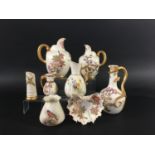 COLLECTION OF ROYAL WORCESTER OLD IVORY various dates and models including a dragon handled ewer,