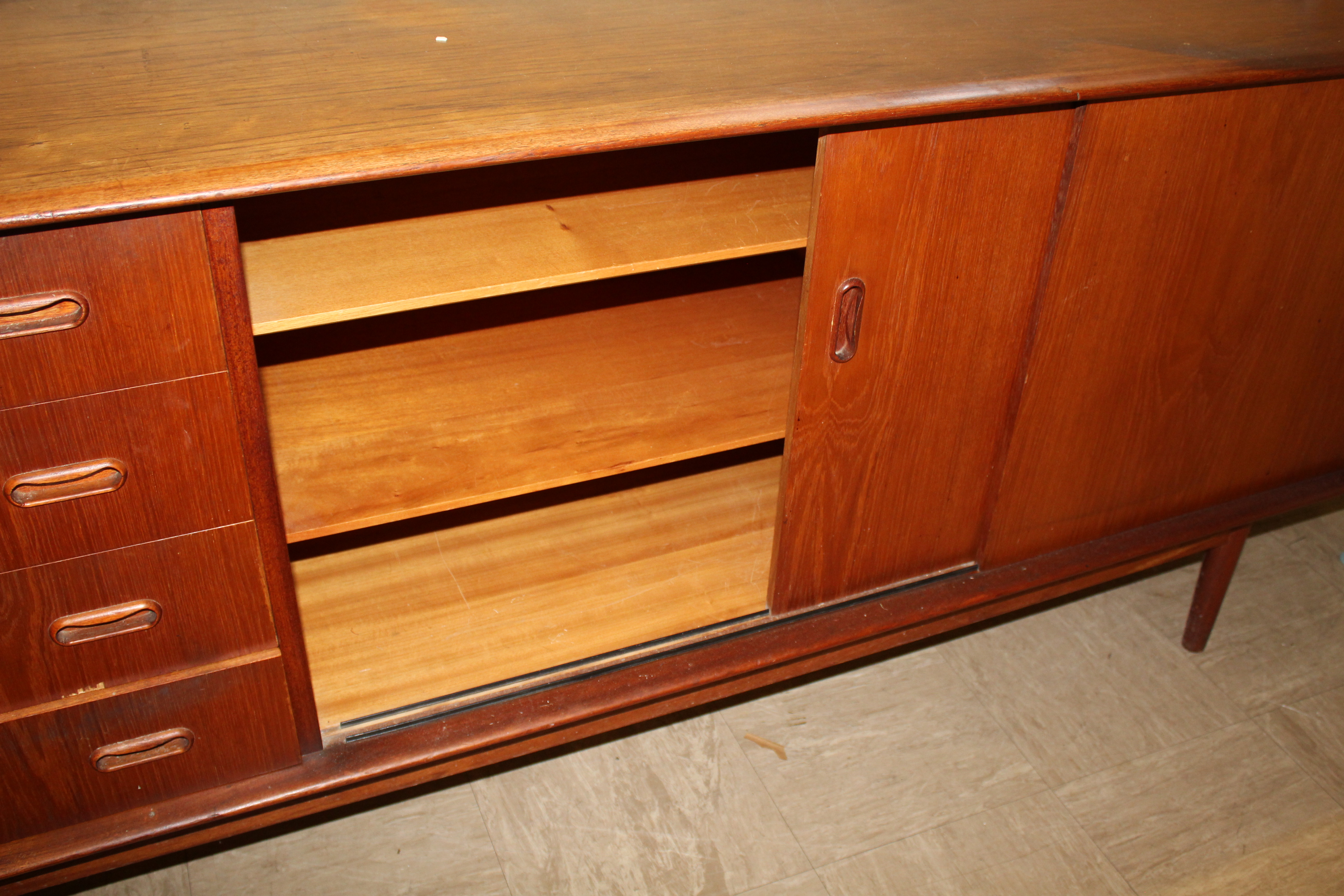 DALESCRAFT - MID CENTURY SIDEBOARD a large teak sideboard circa 1960's, with 4 drawers (1 with - Image 10 of 19