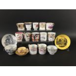 COLLECTION OF ENGLISH PORCELAIN AND PEARLWARE CUPS late 18th and 19th century, including Derby,