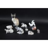 ROYAL COPENHAGEN ANIMALS including 3281 Siamese Cat, 453 Pointer Puppies, 1311 Pointer Puppy, 578