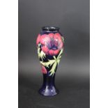 MODERN MOORCROFT VASE - ANEMONE a large slender modern Moorcroft vase in the Anemone design on a