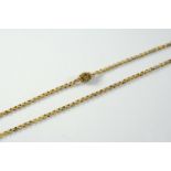 A REGENCY GOLD NECKLACE the yellow gold circular links with granular decoration, the barrel-shaped