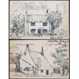 BERNARD LEACH (1887-1979) - SMALL INK DRAWING a small ink drawing of Walland Cottage, Old Romsey,
