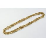 AN 18CT GOLD OVAL LINK NECKLACE 88cm long, 78.2 grams